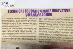 Technical Education made Innovative @ Manav Rachna