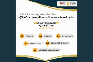 MRIIRS is among the select few QS 4-Star (overall) rated Universities of India