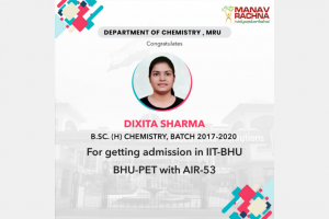 Congratulates Dixita Sharma for getting admission in IIT-BHU