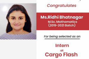 M.Sc. Maths student selected as an intern at Cargo Flash