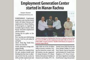 Print Coverage: Employment Generation Center started in Manav Rachna